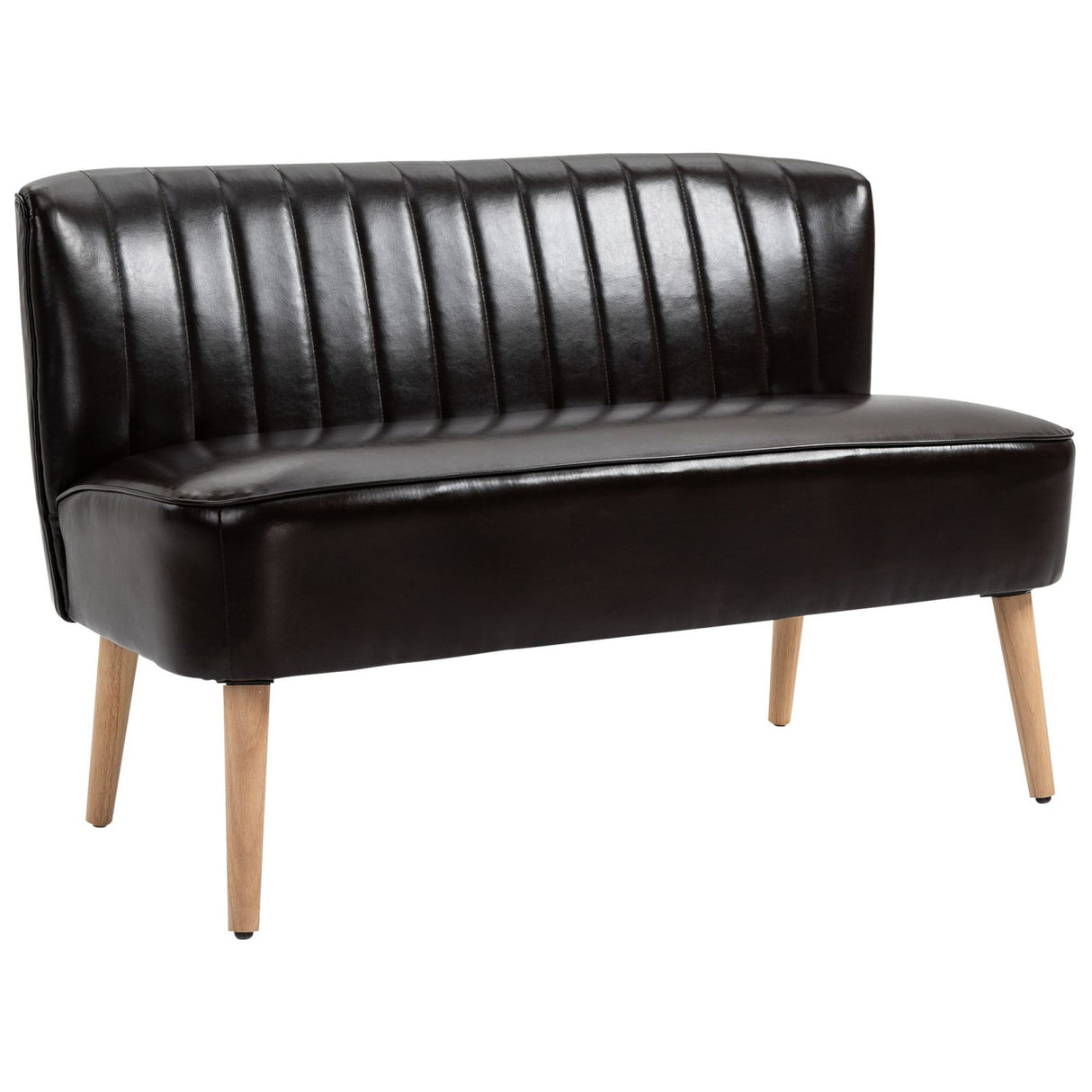 easycomfort easycomfort divano a due posti in similpelle testa di moro per ufficio e soggiorno 117l x 56 5p x 77acm ean 8055776915685