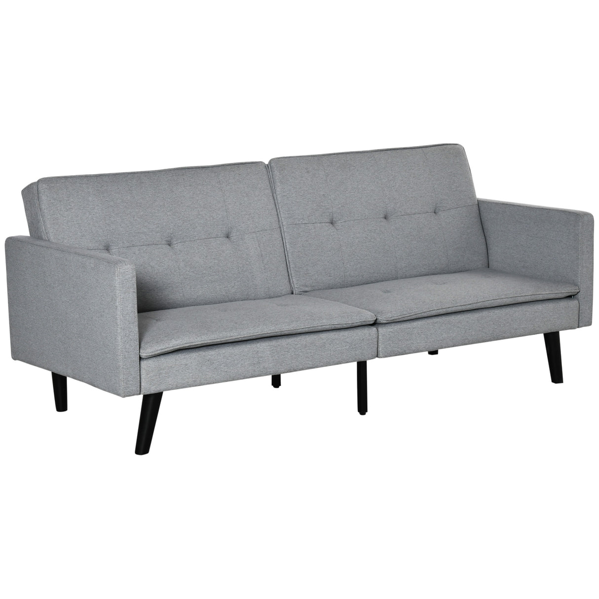 easycomfort easycomfort divano letto a 1 piazza in tessuto e seduta a 3 posti schienale a 3 reclinazioni 198x81x81cm grigio