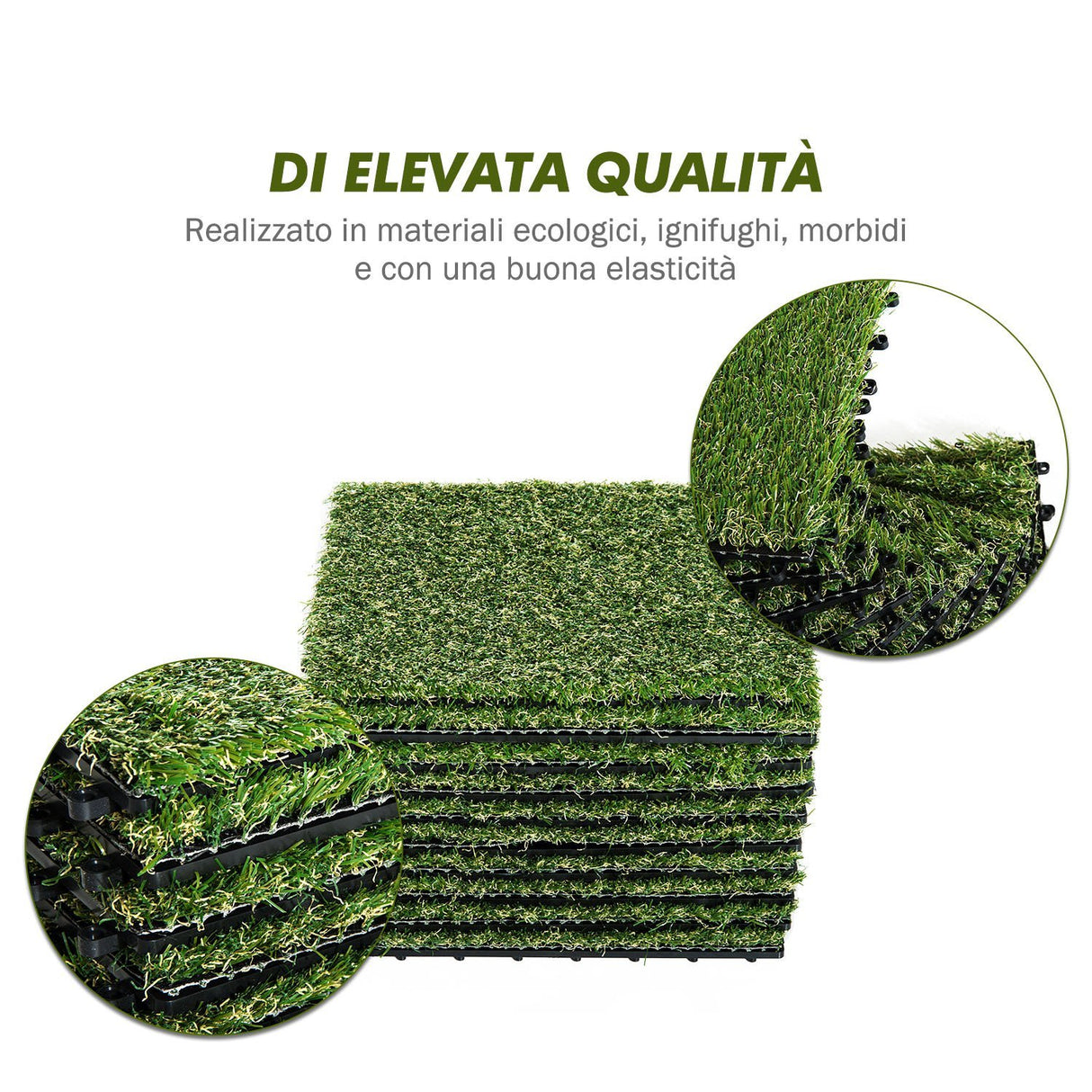 easycomfort easycomfort erba sintetica per giardino set di 10pz 30x30cm verde scuro ean 8054111848190