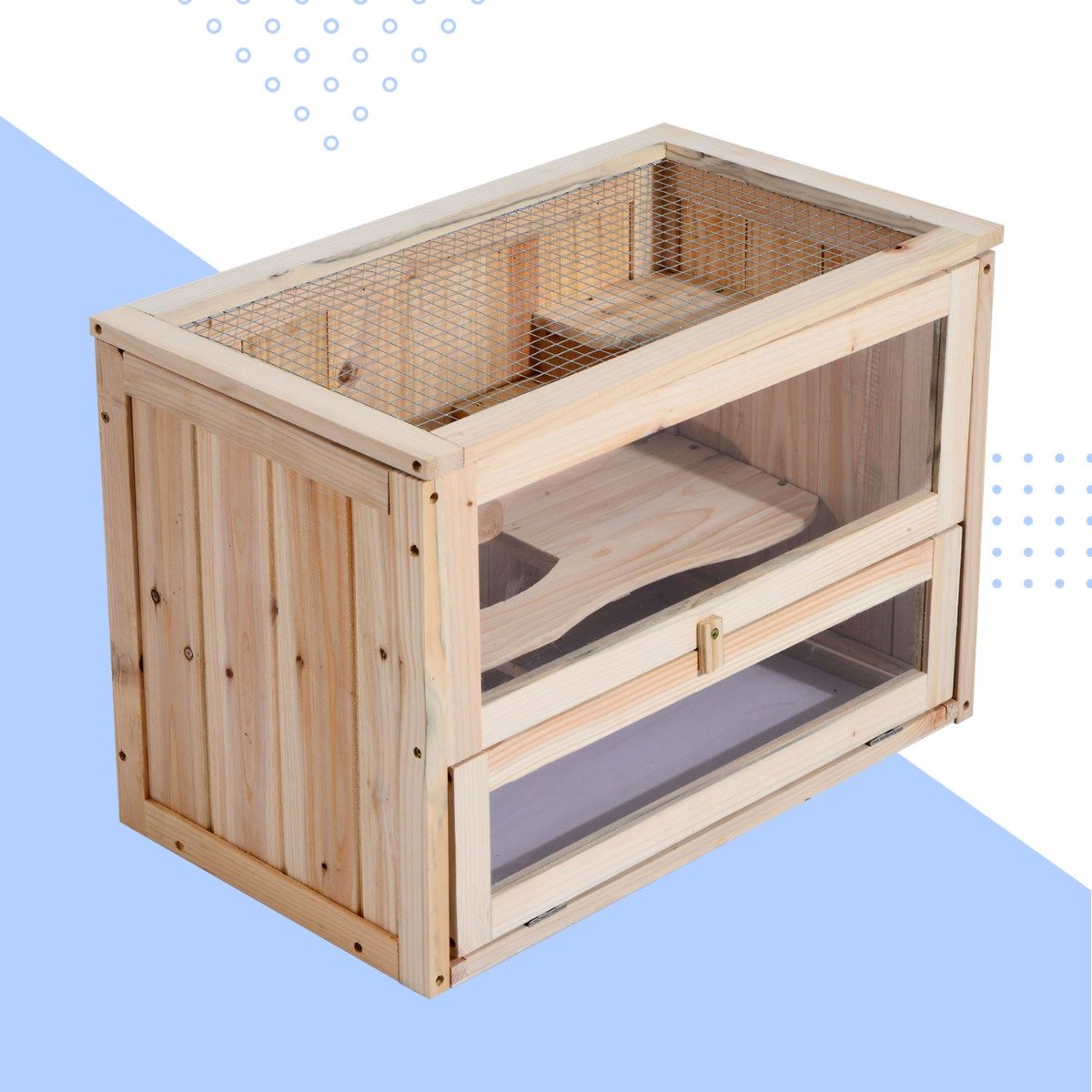 easycomfort easycomfort gabbia per criceti e piccoli roditori in legno di abete 60x35x42cm ean 8054111844581