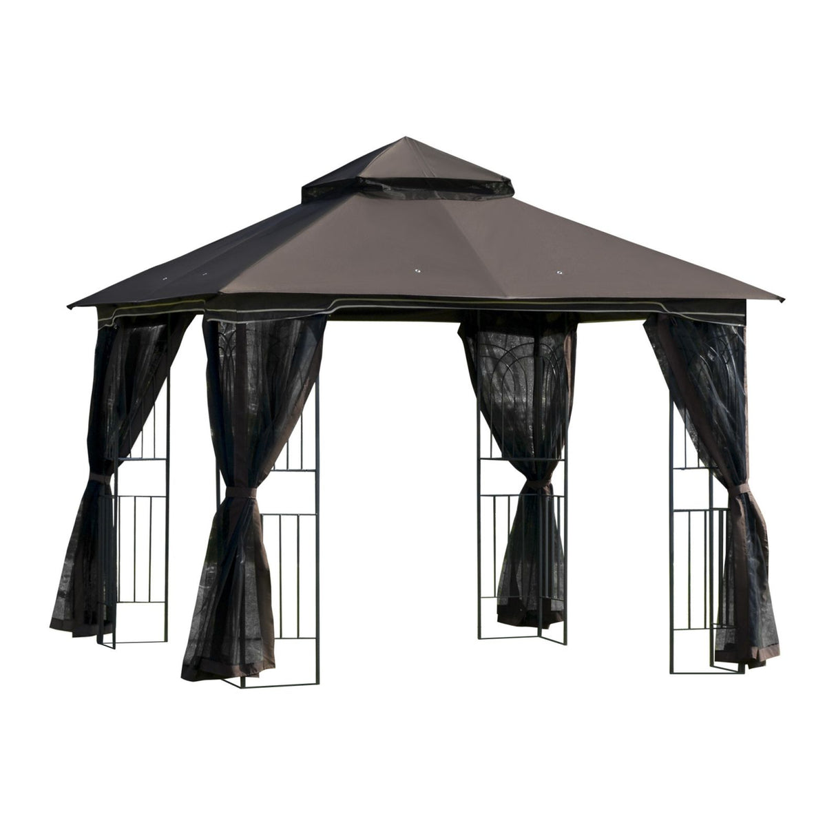 easycomfort easycomfort gazebo da giardino 3x3m con zanzariera e tetto a 2 livelli mensole laterali e ganci caffe ean 8055776915548