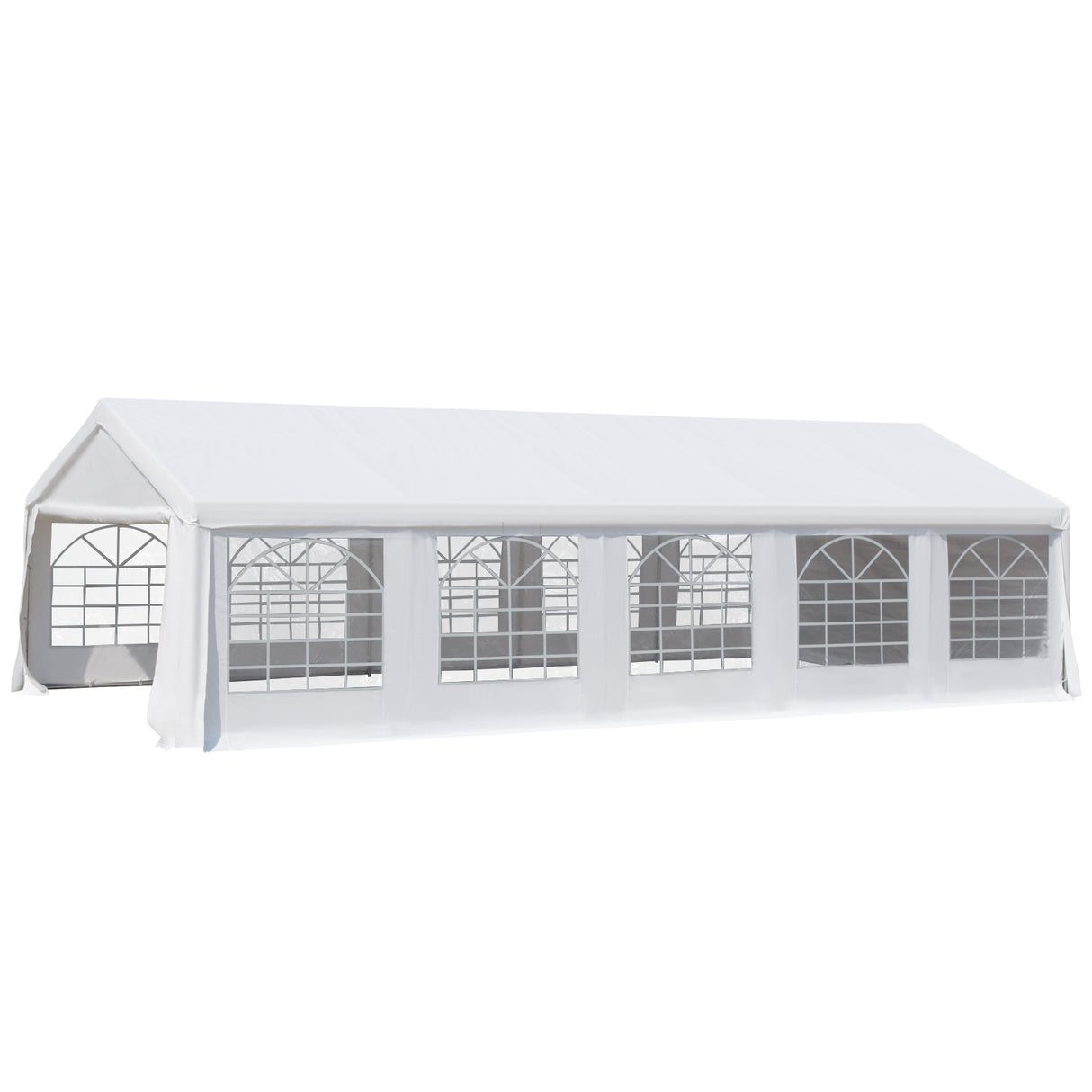 easycomfort easycomfort gazebo da giardino 9 75x4 85m con pareti rimovibili e finestre acciaio e poliestere