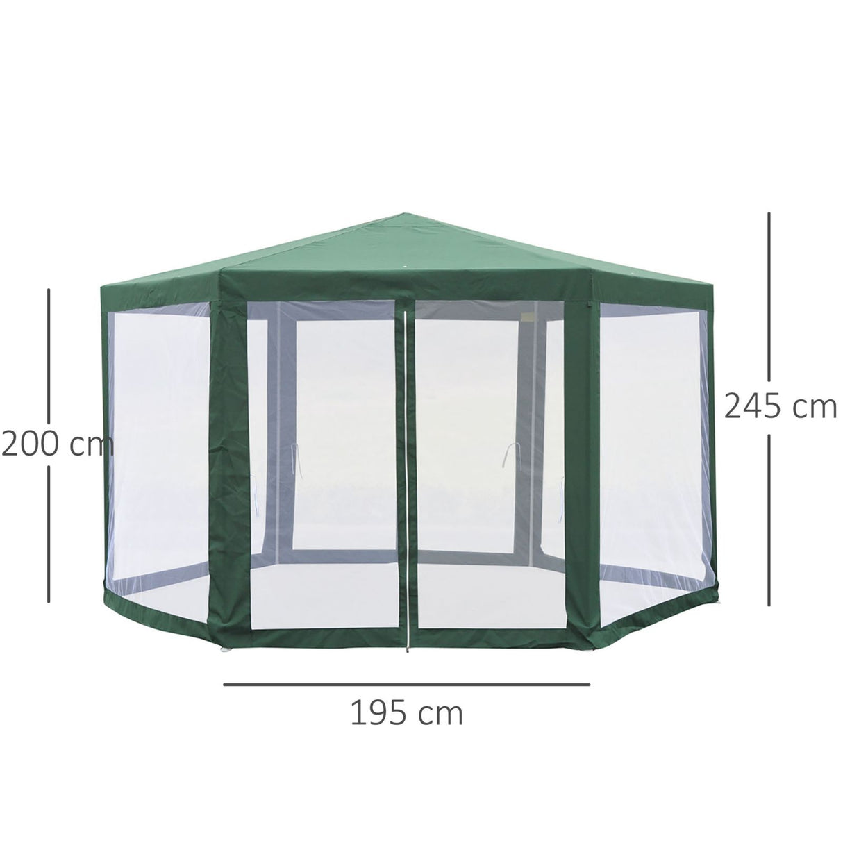 easycomfort easycomfort gazebo esagonale con zanzariere in ferro e poliestere verde ean 8054144138459