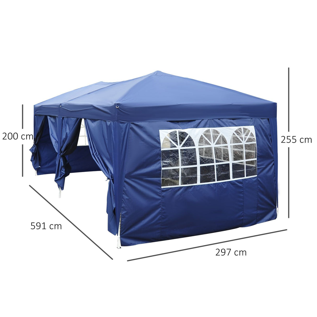 easycomfort easycomfort gazebo pieghevole tenda esterno con 6 pannelli laterali blu 6x3x2 55m ean 8054111843676
