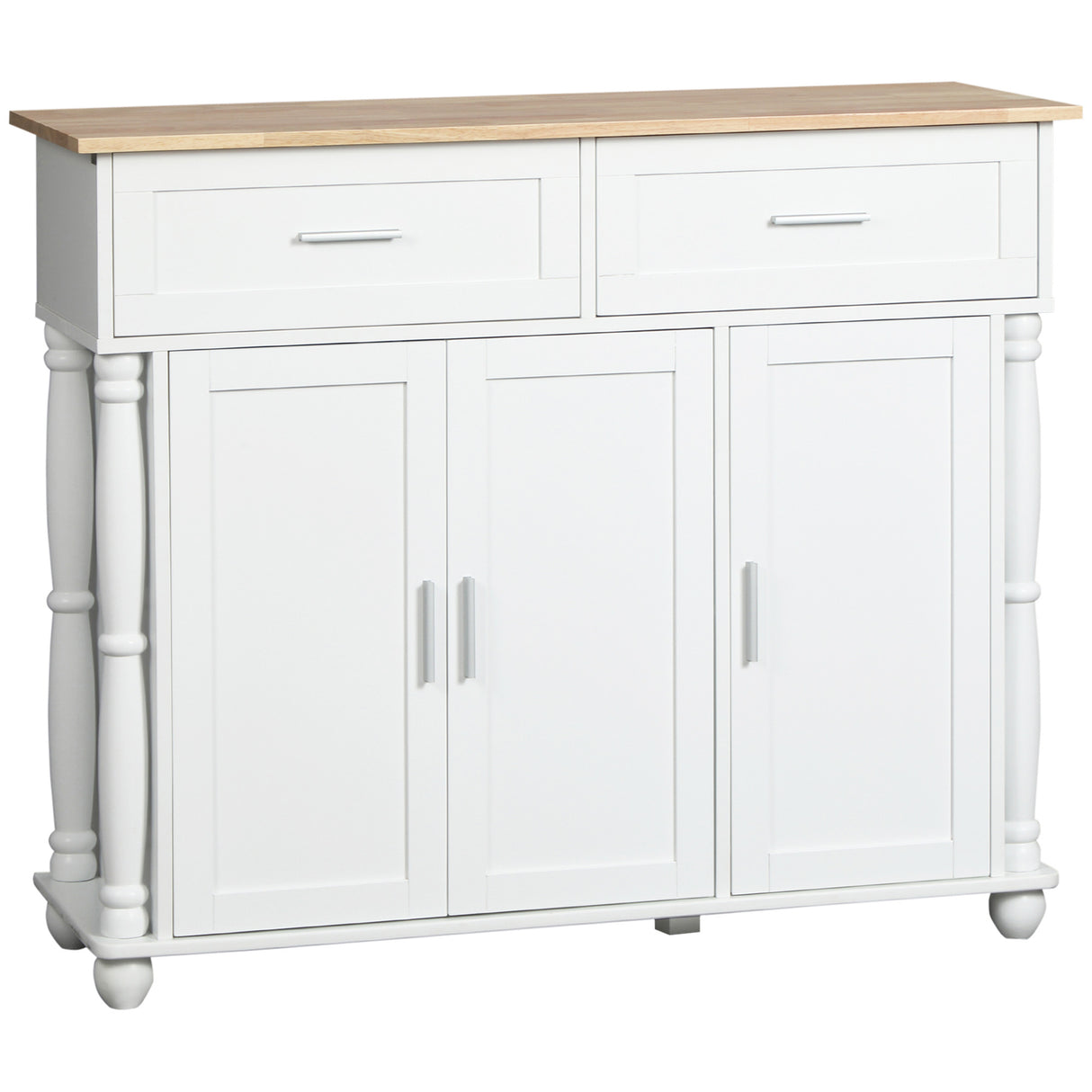 easycomfort easycomfort isola per cucina con 2 cassetti 2 armadietti e ripiani interni regolabili in 3 posizioni 106x39 5x89 5 cm bianco