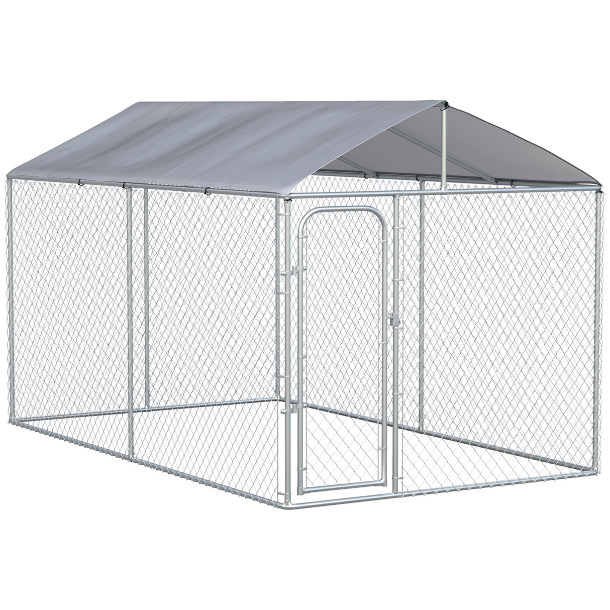 easycomfort easycomfort kennel per cani in metallo con tettuccio in tessuto oxford e porta con blocco 400x230x232 cm