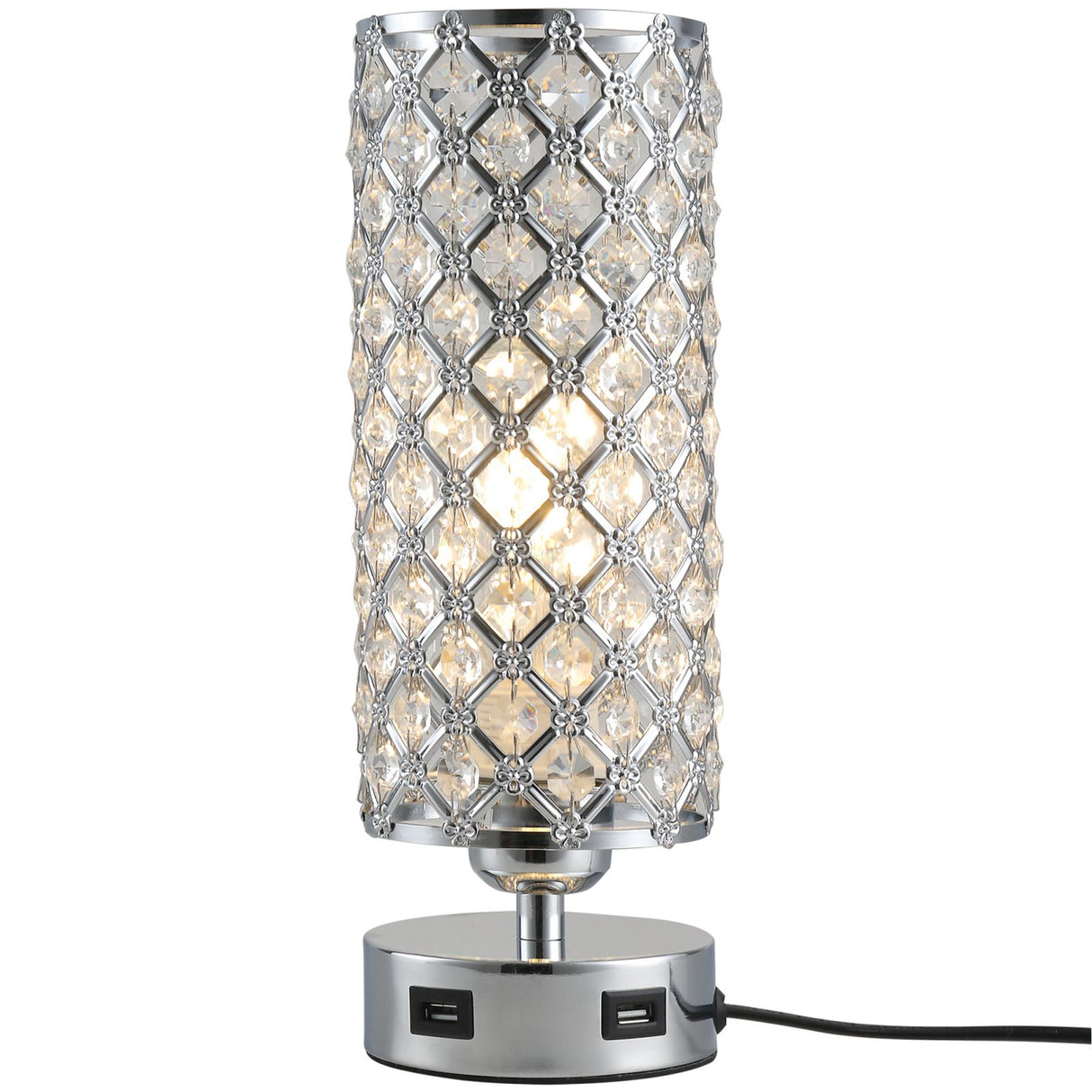 easycomfort easycomfort lampada da tavolo con paralume in cristallo 2 porte usb ean 8054111845878