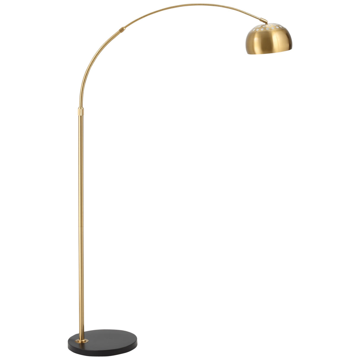 easycomfort easycomfort lampada da terra ad arco con paralume regolabile e base rotonda in acciaio 30x100x167cm oro e nero