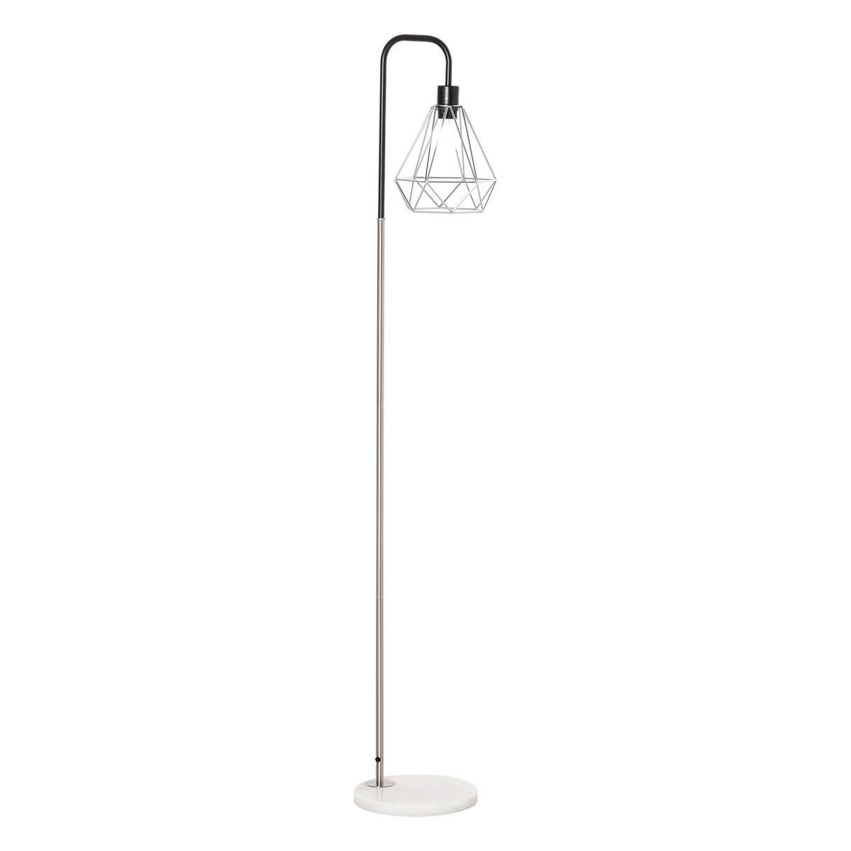 easycomfort easycomfort lampada da terra moderna paralume in filo metallico palo in metallo e base in marmo 25x152cm nero argento bianco ean 8054144136356
