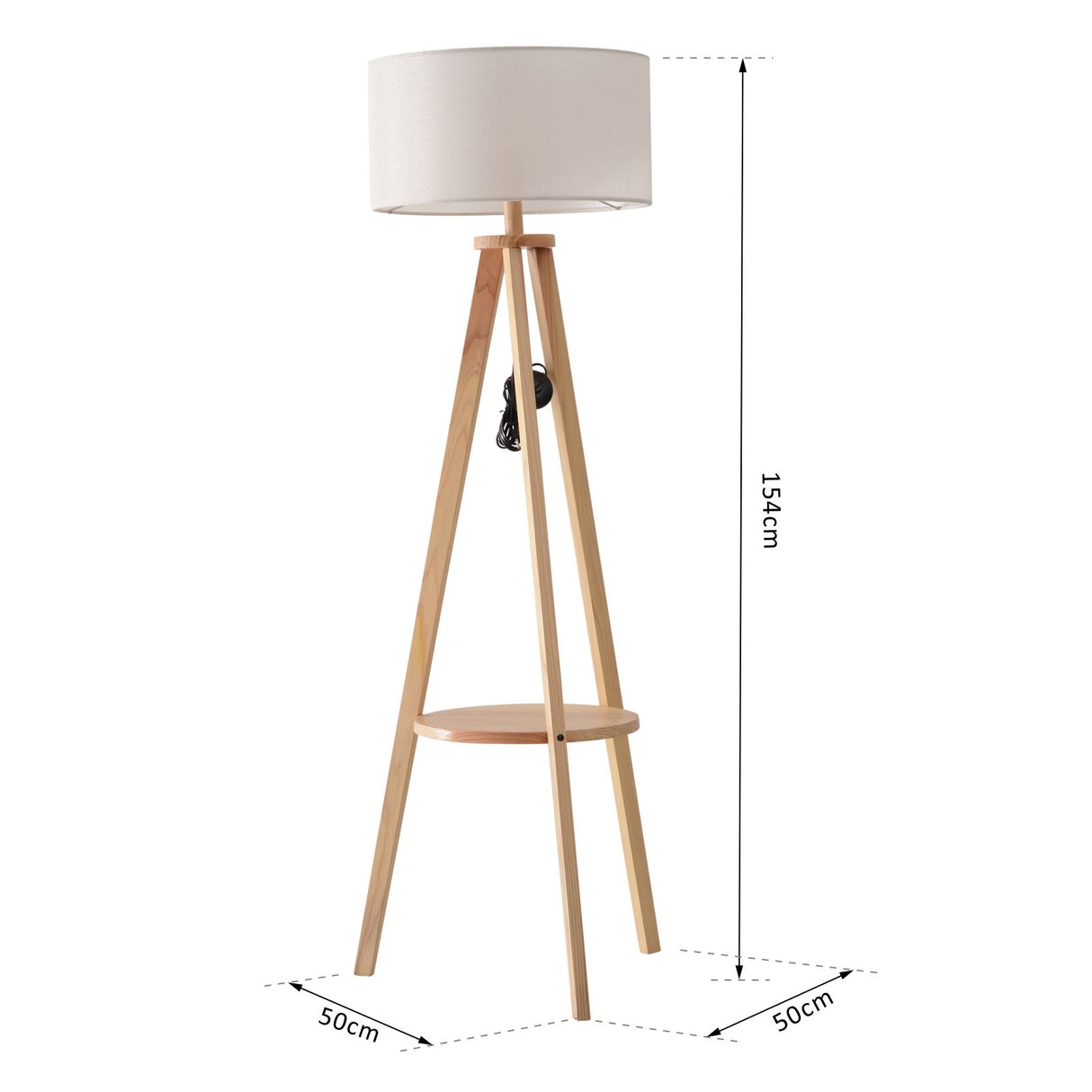 easycomfort easycomfort lampada da terra tripode in legno e lino con interruttore a pedale altezza 154cm ean 8054111849098