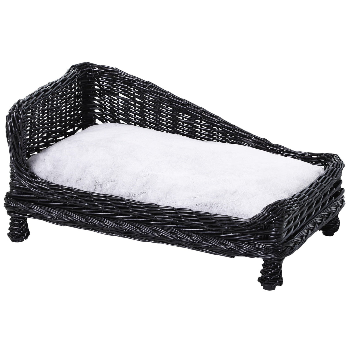 easycomfort easycomfort lettino per cani animali domestici chaise longue in vimini con cuscino nero ean 8054111845595
