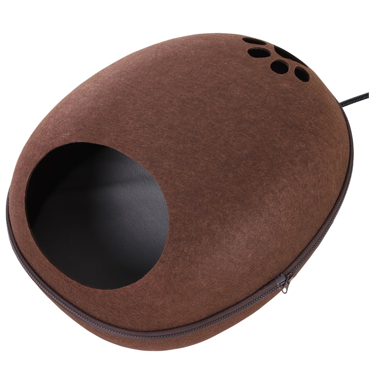 easycomfort easycomfort letto per gatti riscaldante in vello di montone e feltro con cuscino imbottito marrone l47w38h24 ean 8054111843867