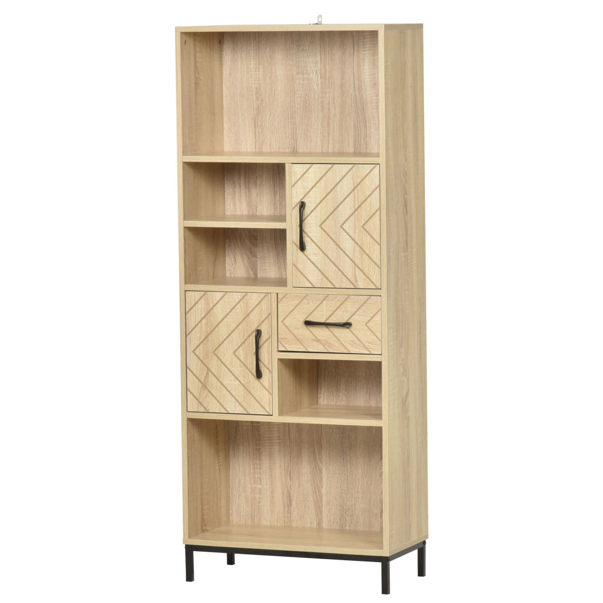 easycomfort easycomfort libreria da parete con ante e cassetti in legno 60 x 30 x 150cm ean 8054144132051