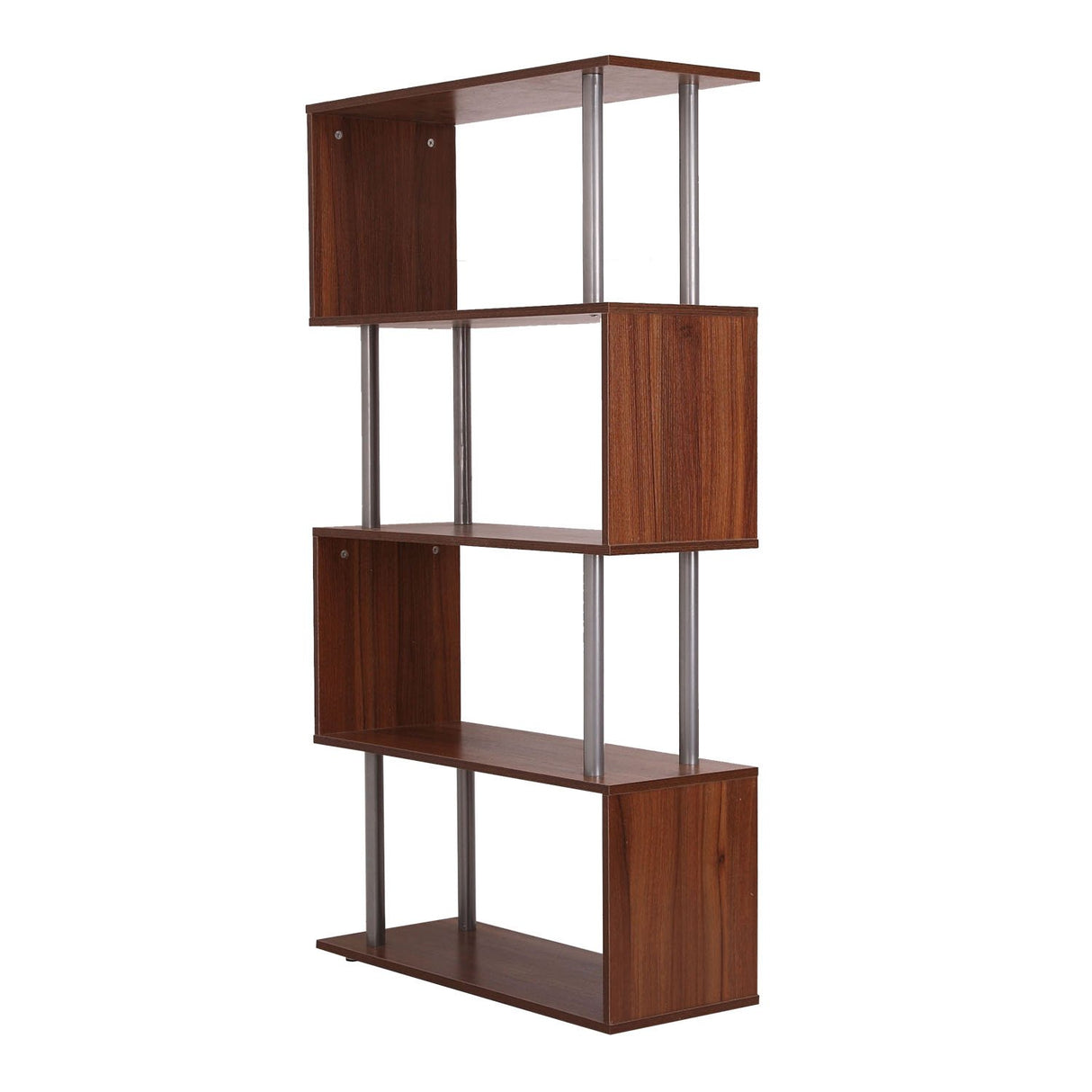 easycomfort easycomfort libreria design moderna scaffale in legno da parete in legno noce 80x30x145cm ean 8054111845823