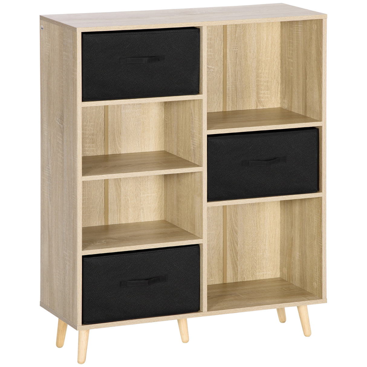 easycomfort easycomfort libreria scaffale a 7 vani con 3 cassetti rimovibili e pieghevoli 90x30x102 5cm legno