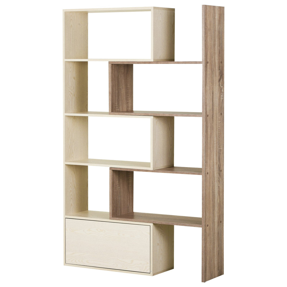 easycomfort easycomfort libreria scaffale a ripiani salvaspazio 2 pezzi in legno 141 x 29 x 176 cm carico max 100kg bianco rovere