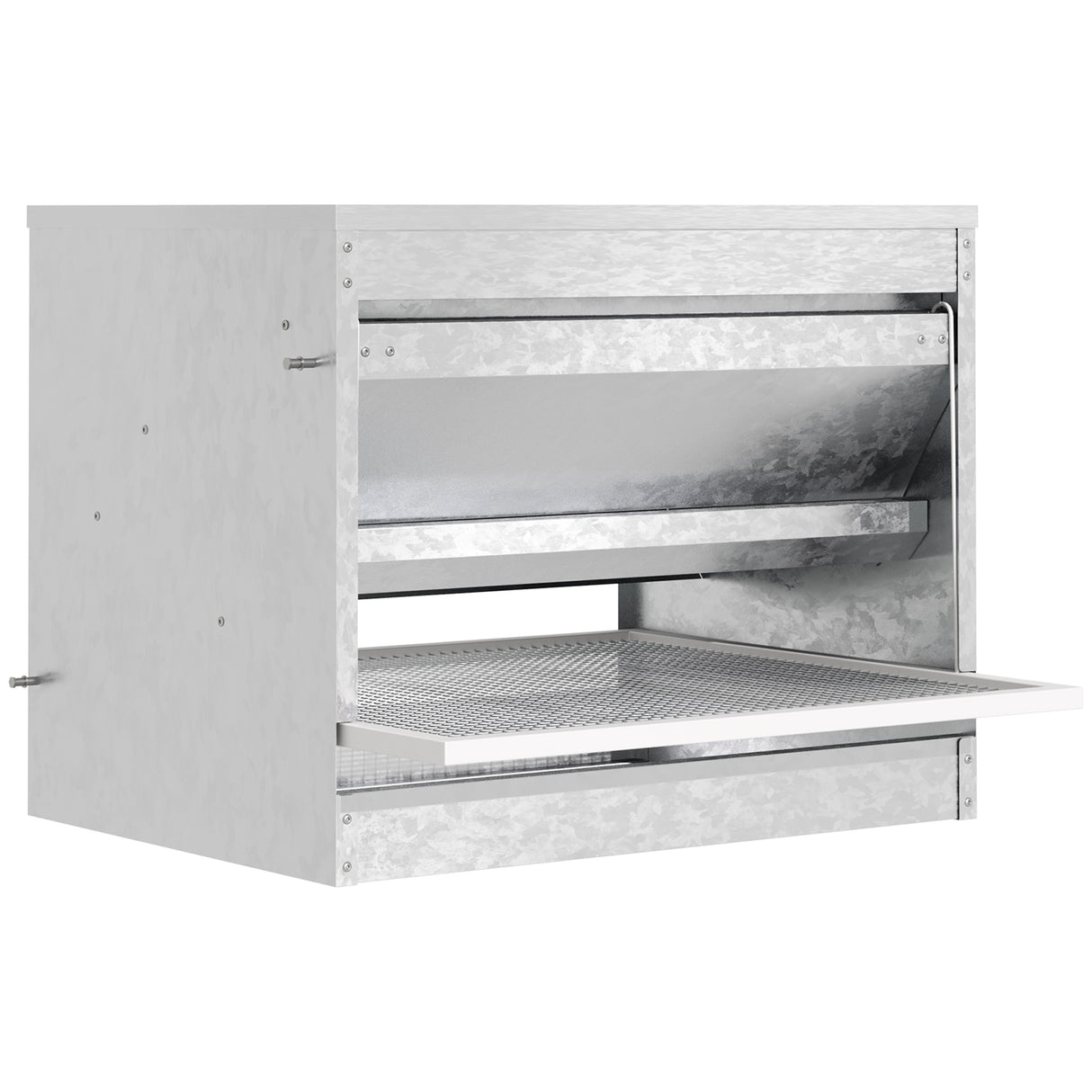 easycomfort easycomfort mangiatoia per galline 22 litri 4 polli con coperchio e pedale 51x38x40 5cm argento