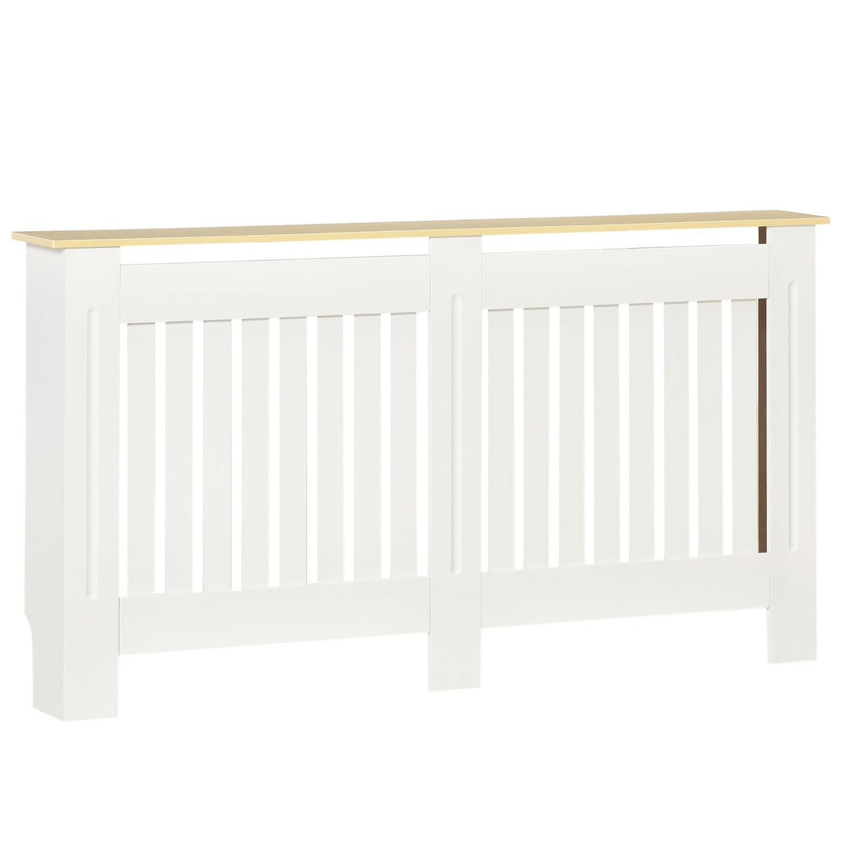 easycomfort easycomfort mobile copricaloriferi in legno truciolare e mdf pannello a doghe e mensola superiore bianco