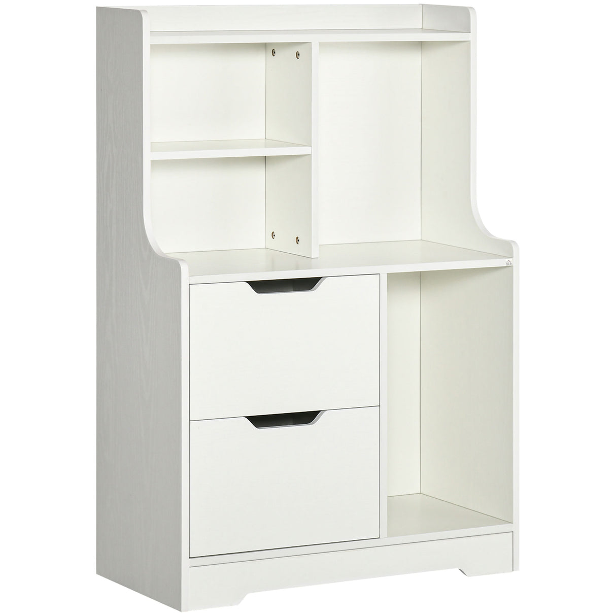 easycomfort easycomfort mobile dispensa in mdf con 2 cassetti e ripiani aperti per soggiorno ingresso e cucina 73x35x110 cm bianco