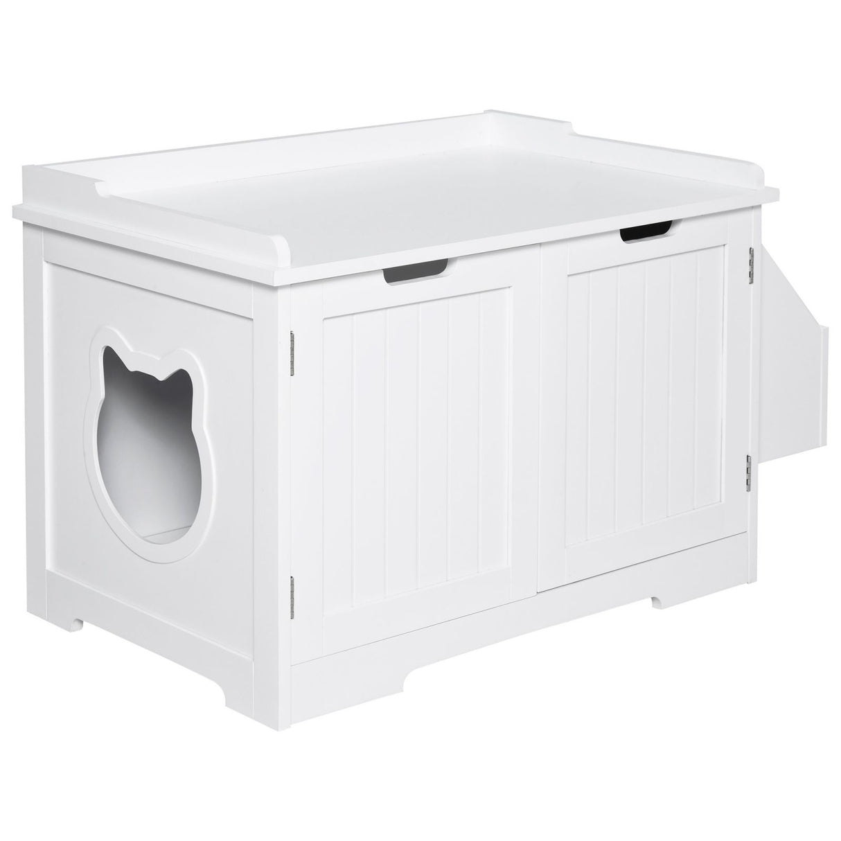 easycomfort easycomfort mobile lettiera per gatti a 2 ante con portaoggetti laterale 88 5x48x51 5cm bianco