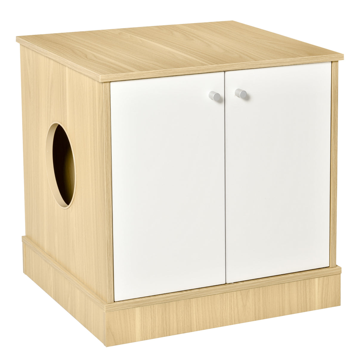 easycomfort easycomfort mobile lettiera per gatti con 2 ante e ripiano interno estraibile in legno 60x55x62 5cm legnobianco