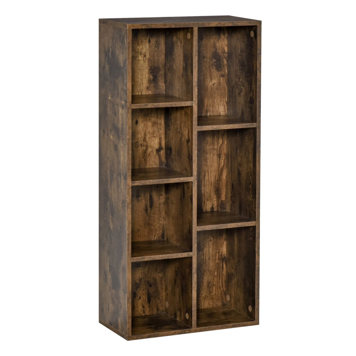 easycomfort easycomfort mobile libreria a 7 cubi di diverse dimensioni in mdf 50x24x106cm marrone rustico