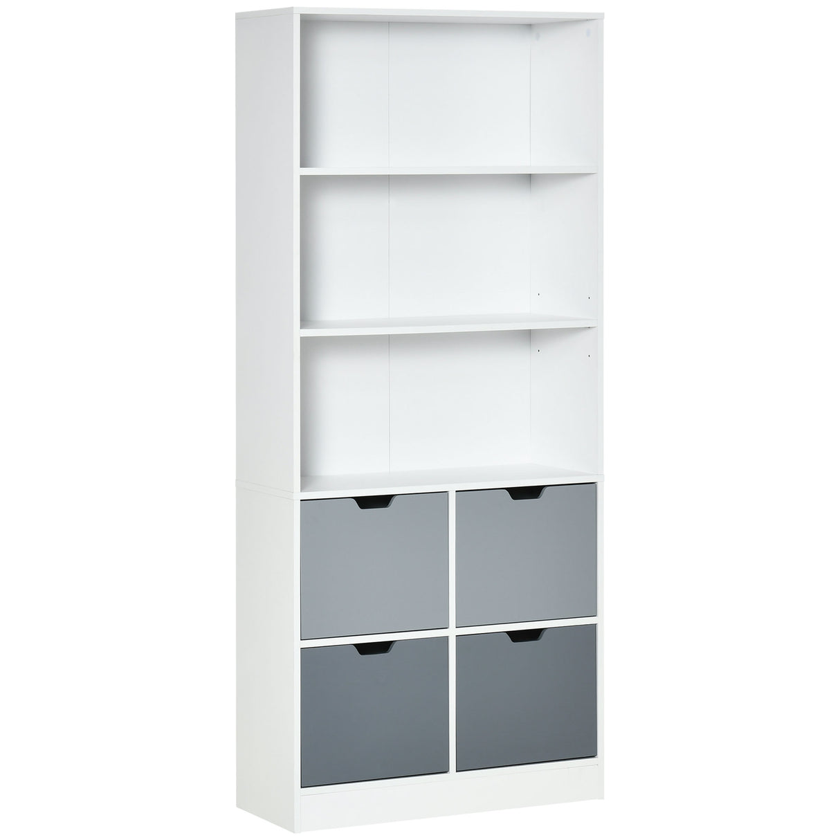 easycomfort easycomfort mobile libreria con 4 cassetti e 3 ripiani per casa e ufficio in mdf e truciolato 76x30x173cm