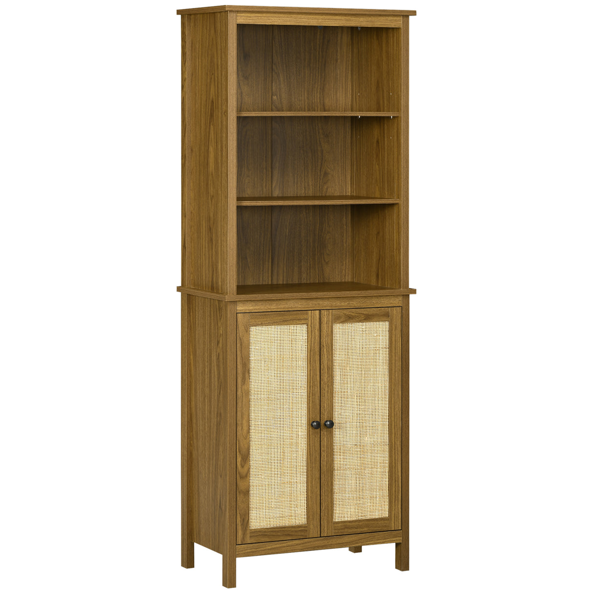 easycomfort easycomfort mobile libreria stile boho in legno con 3 ripiani e armadietto a 2 ante 60x34 5x162 cm