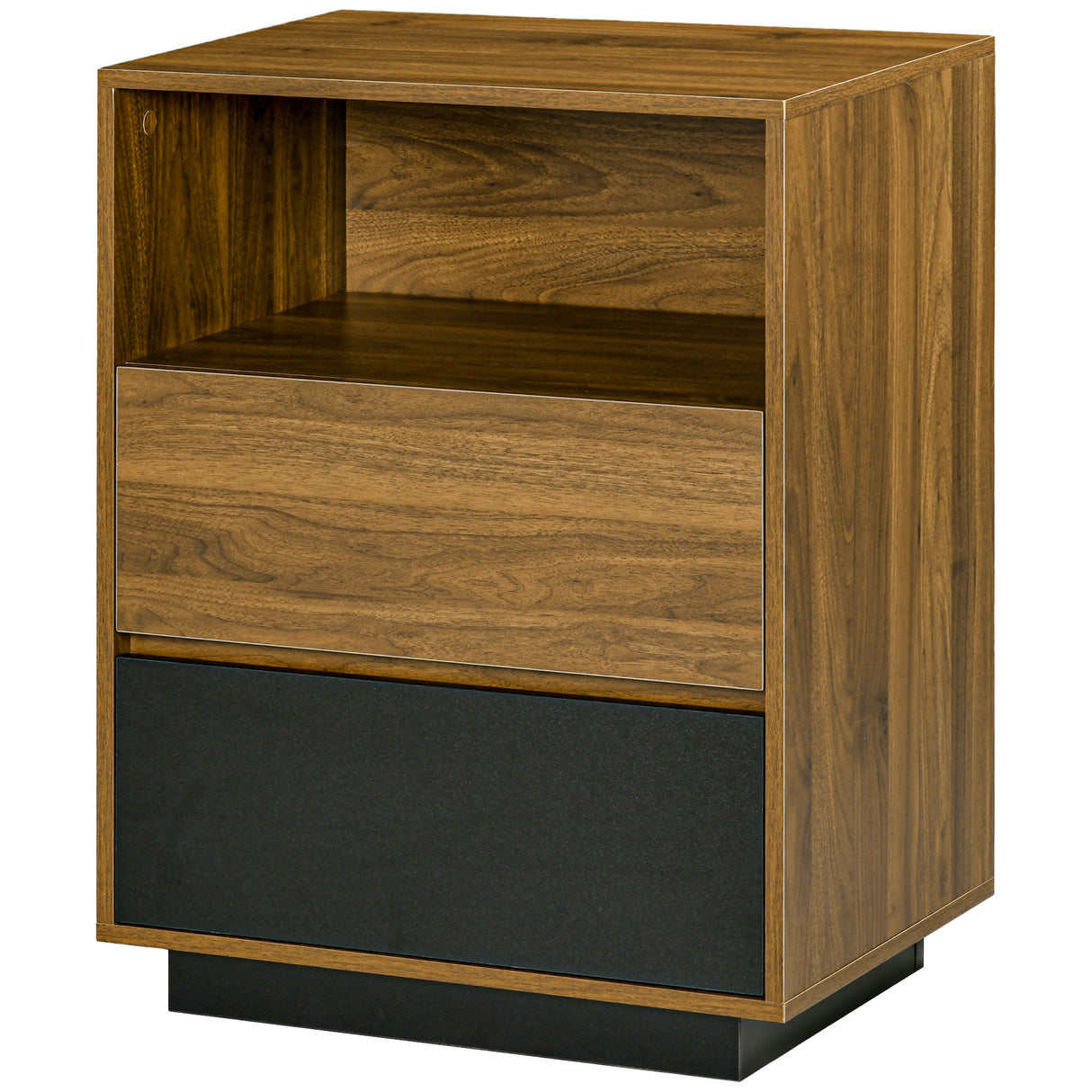 easycomfort easycomfort mobile multiuso con ripiano aperto e 2 cassetti in truciolato 60x48x78 cm marrone