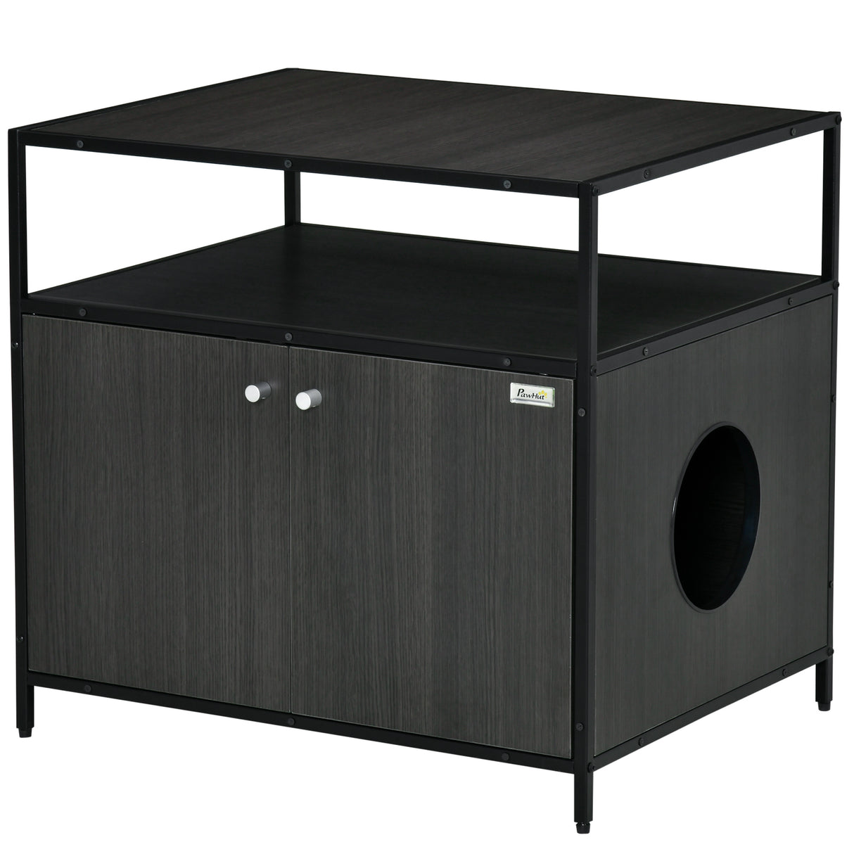 easycomfort easycomfort mobile per lettiera gatti in legno e acciaio con 2 ante magnetiche 70x55x65 5cm nero