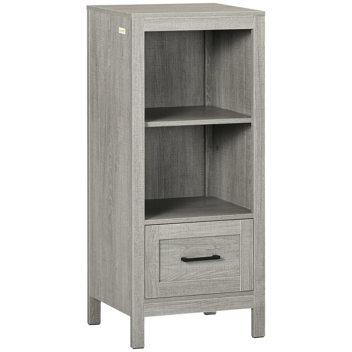 easycomfort easycomfort mobiletto bagno salvaspazio con ripiani e cassetto in legno 40x30x89cm grigio