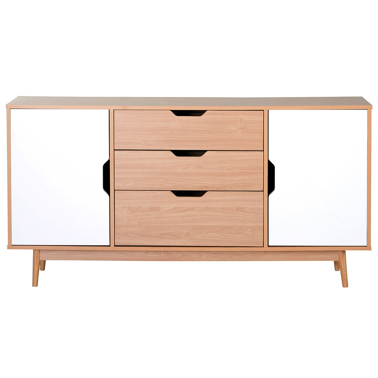 easycomfort easycomfort mobiletto credenza con ante cassettiera design scandinavo legno rovere bianco 145 x 30 x 75 cm ean 8054111849951
