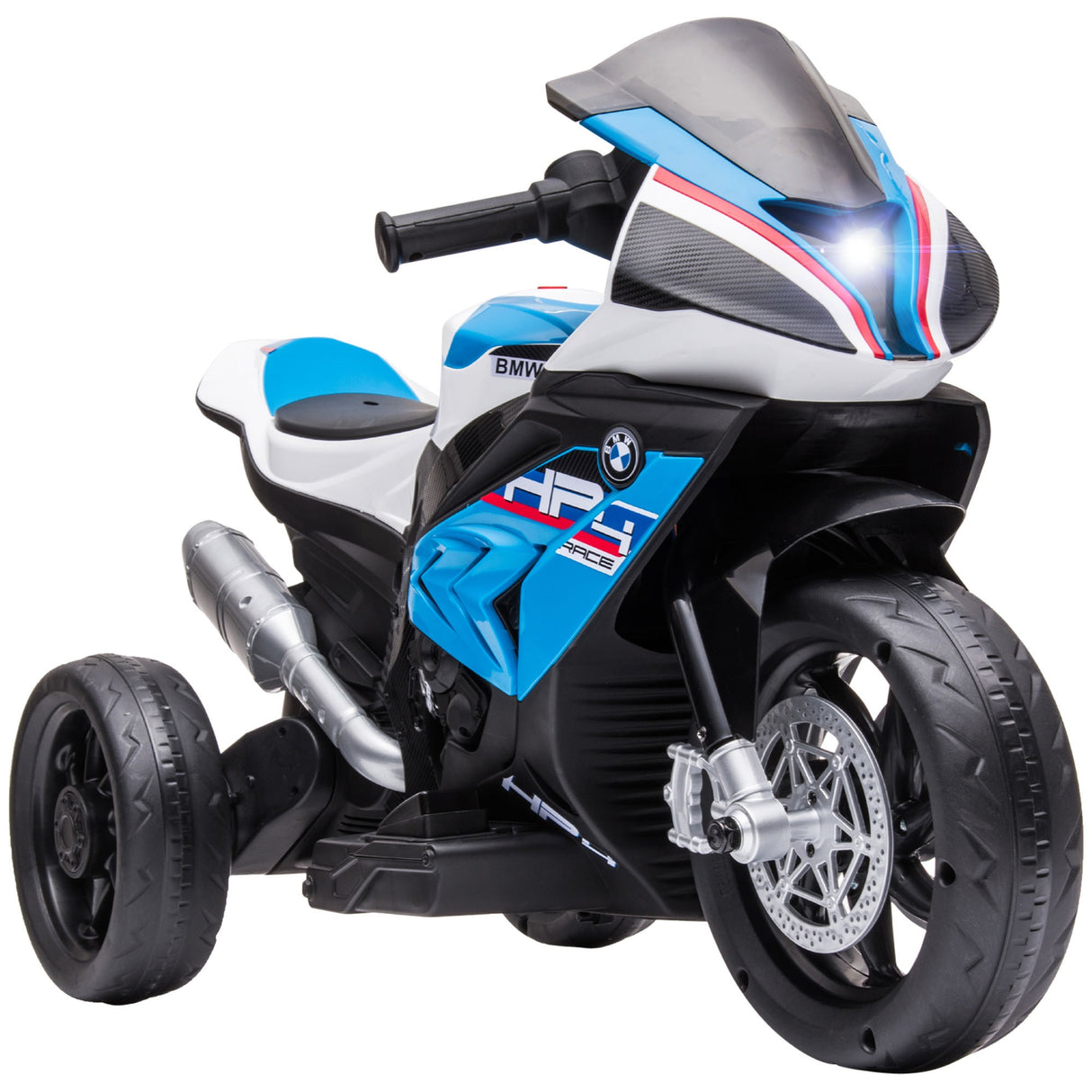 easycomfort easycomfort moto per bambini 18 60 mesi modello bmw hp4 con fari musica e pedali in pp e metallo 82 5x42x54 cm blu
