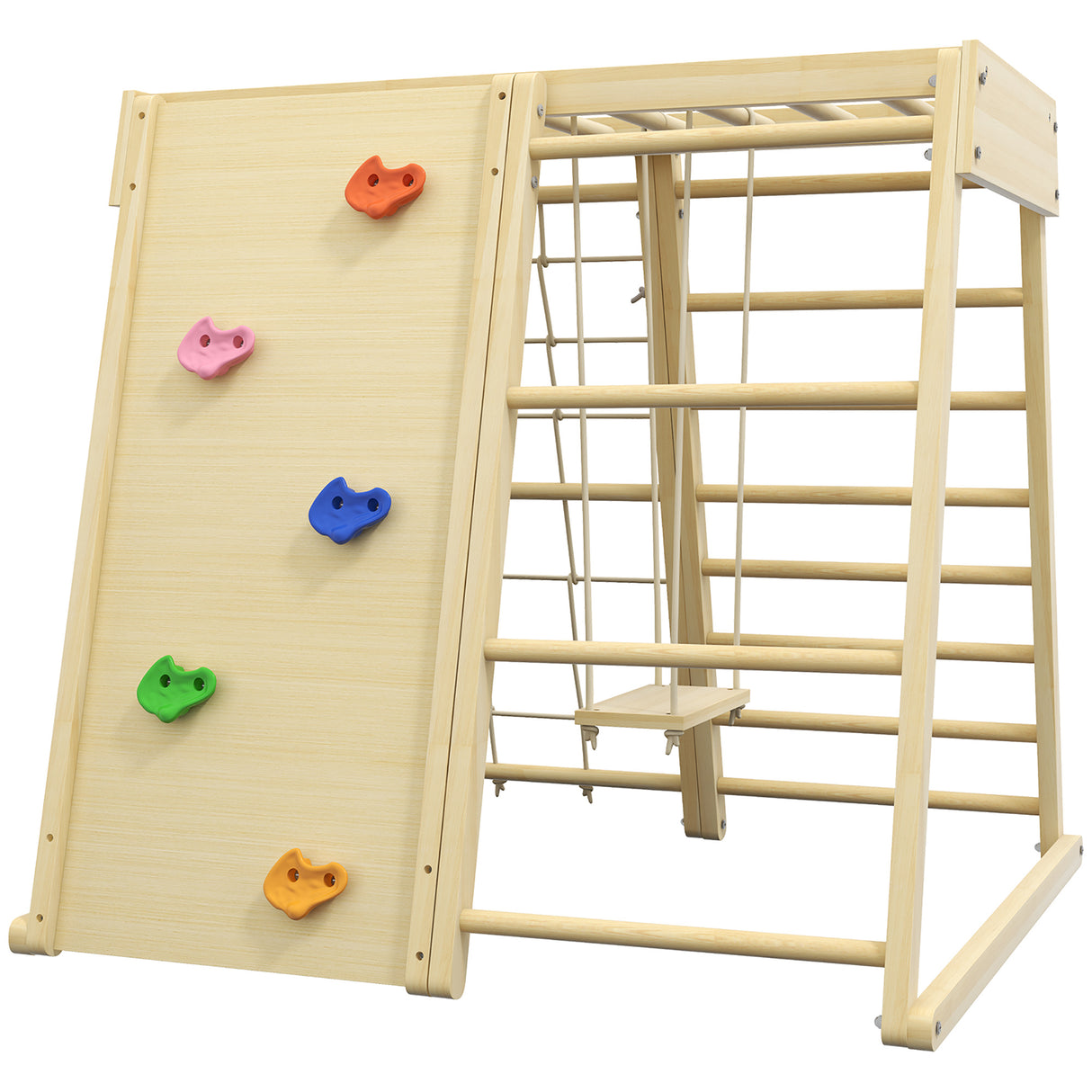 easycomfort easycomfort palestrina per bambini 3 anni 5 in 1 con parete da arrampicata 3 scale e altalena 120x105x120 cm