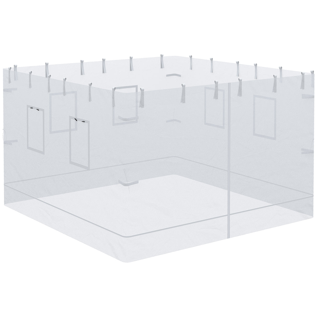 easycomfort easycomfort parete per gazebo 3x3 in nylon set 3 pezzi zanzariera con 6 finestre e porta con cerniera 300lx195 cm