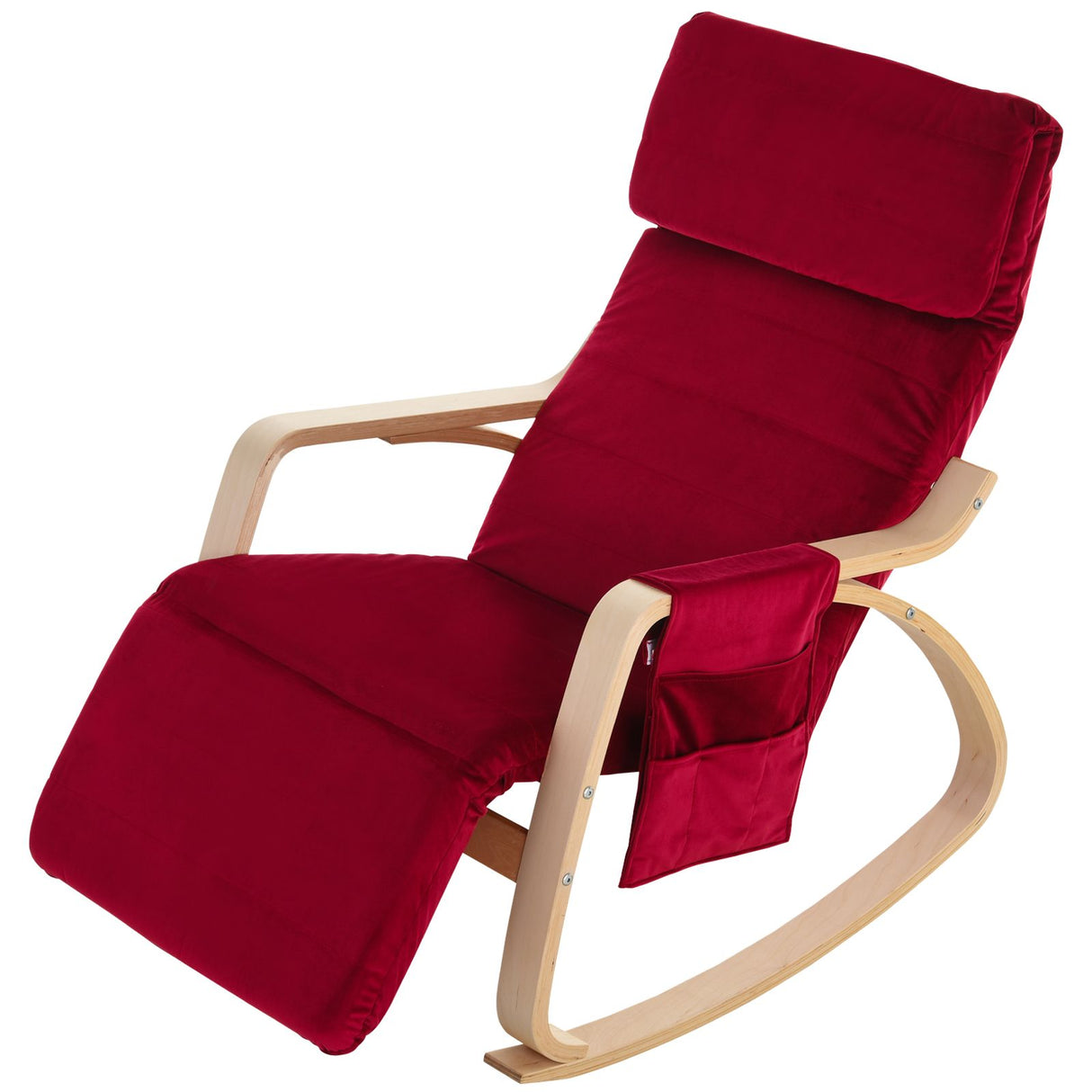 easycomfort easycomfort poltrona a dondolo rossa con poggia gambe regolabile e tasca portaoggetti ean 8055776914312