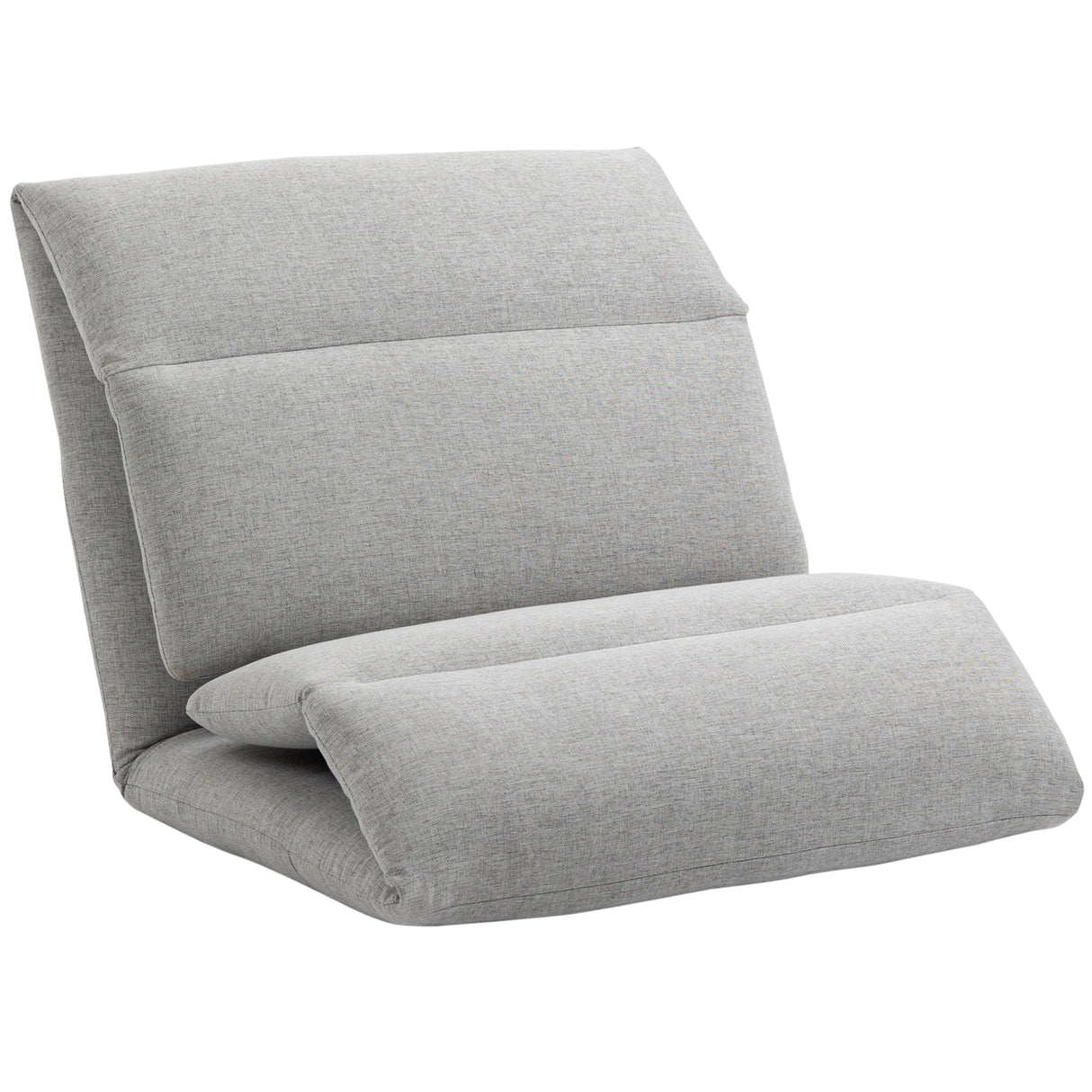 easycomfort easycomfort poltrona da terra con schienale reclinabile in tessuto 71x72x60cm grigio chiaro