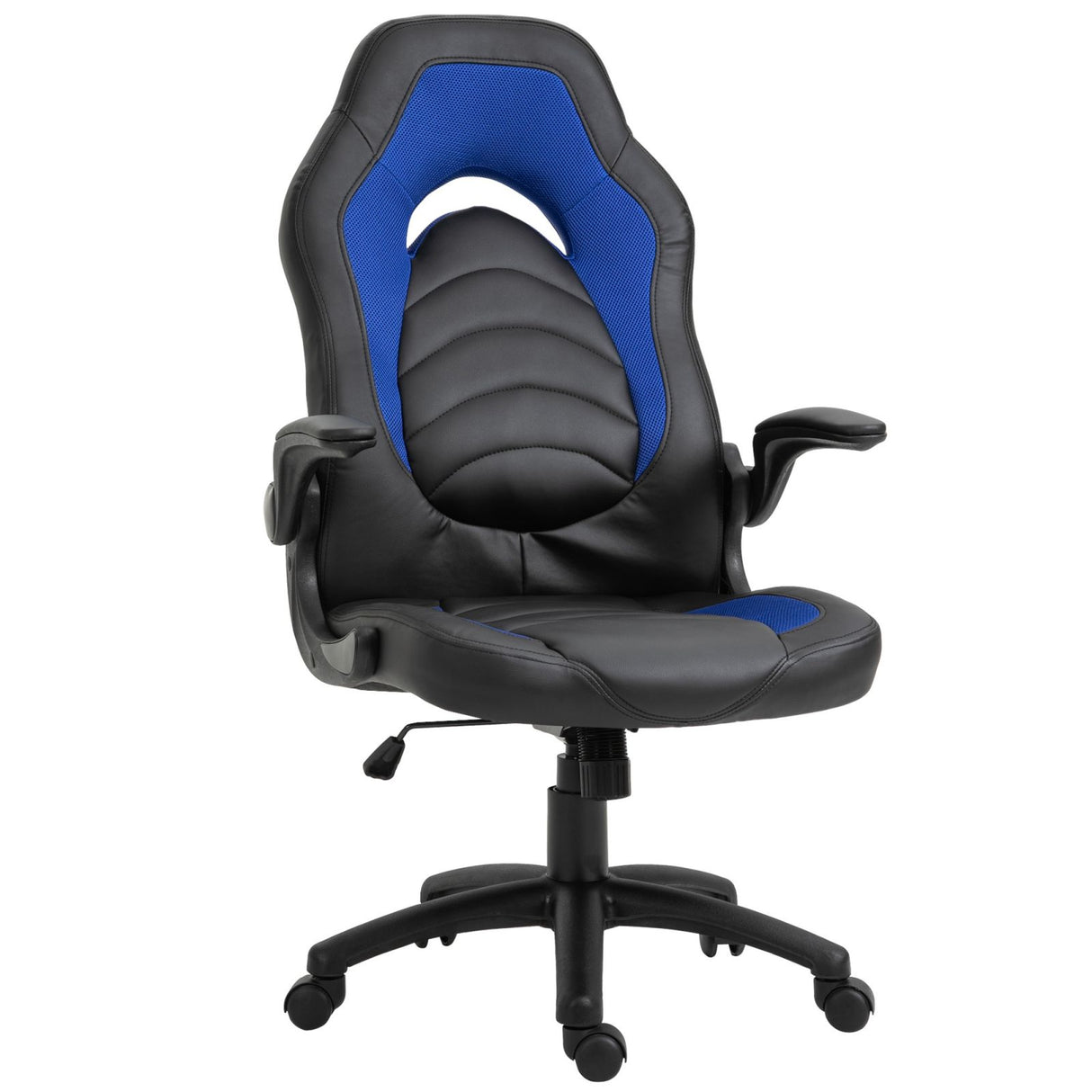 easycomfort easycomfort poltrona gaming o ufficio regolabile in similpelle blu con braccioli pieghevoli ean 8054144133577