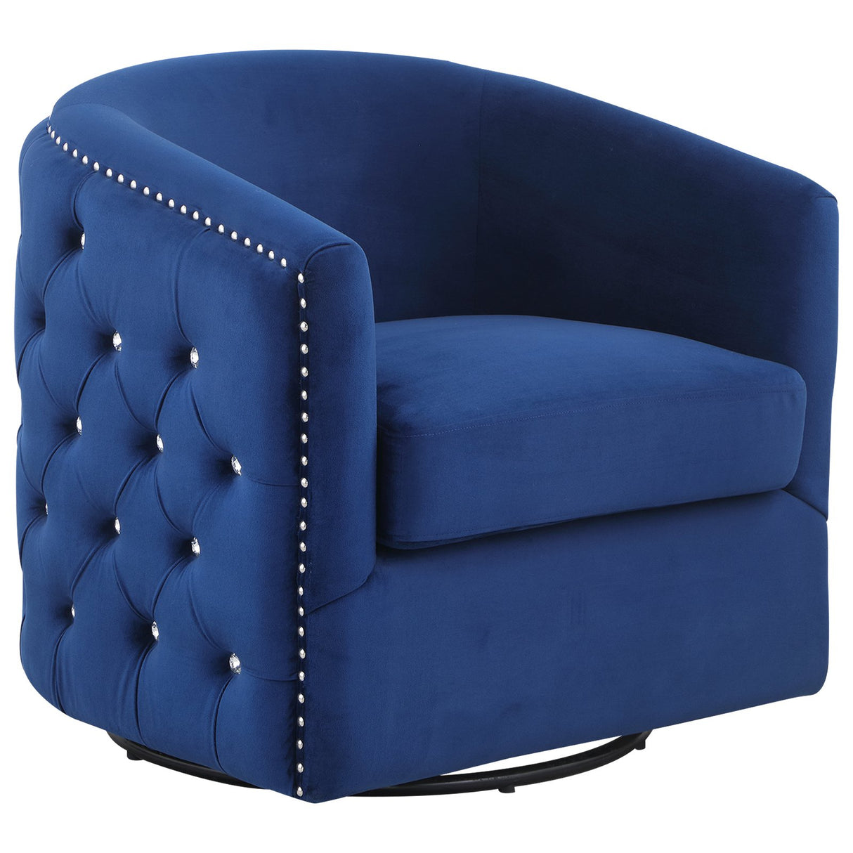 easycomfort easycomfort poltrona in stile chesterfield con cristalli girevole blu ean 8055776911816