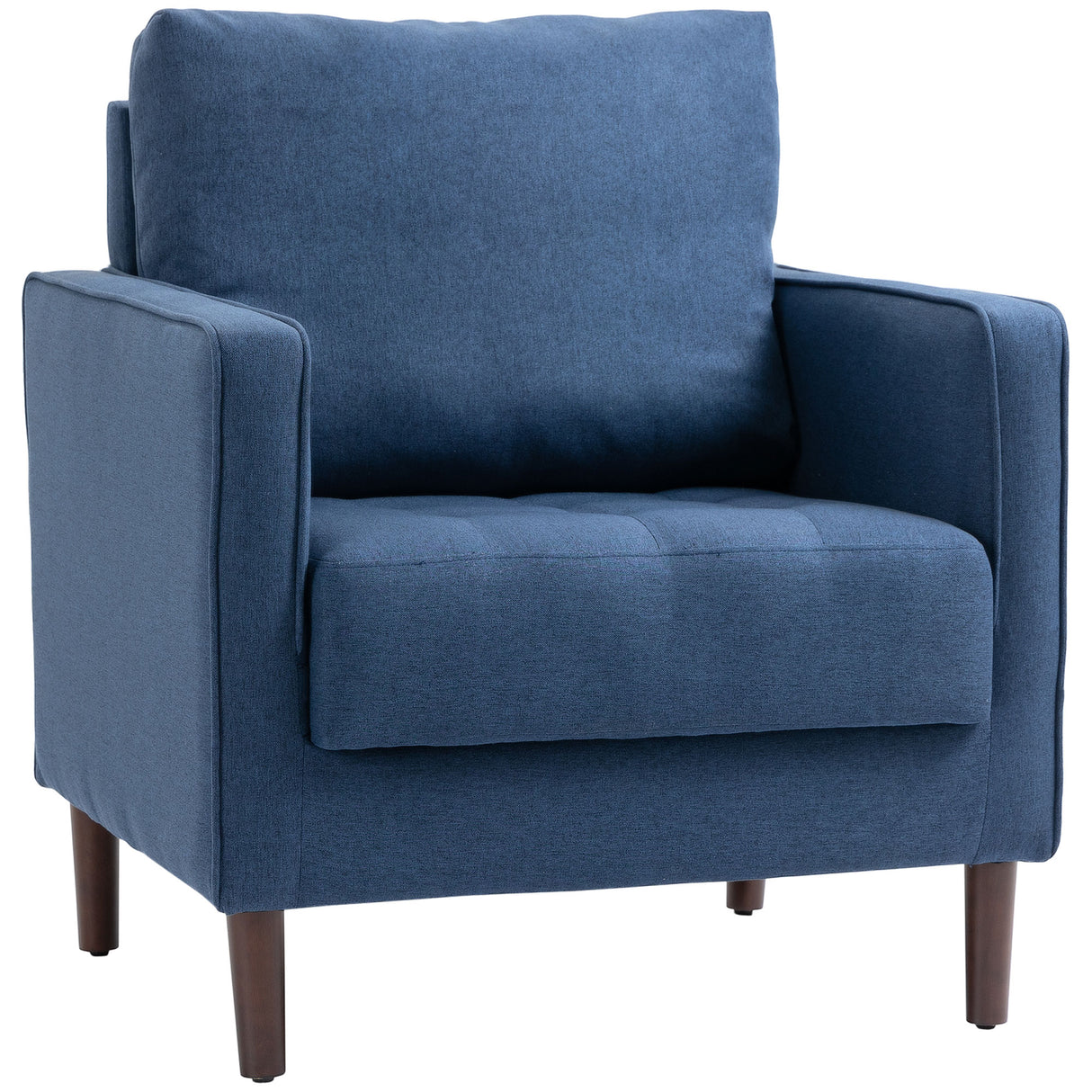 easycomfort easycomfort poltrona moderna in tessuto effetto lino struttura in legno e imbottitura spessa 76x70x87cm blu