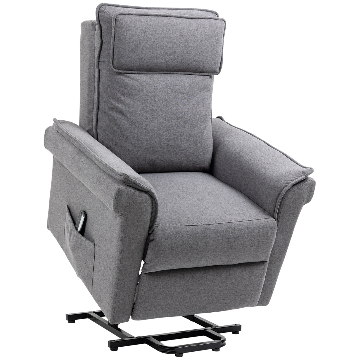 easycomfort easycomfort poltrona relax alzapersona massaggiante e reclinabile a 150 rivestimento in tessuto grigio