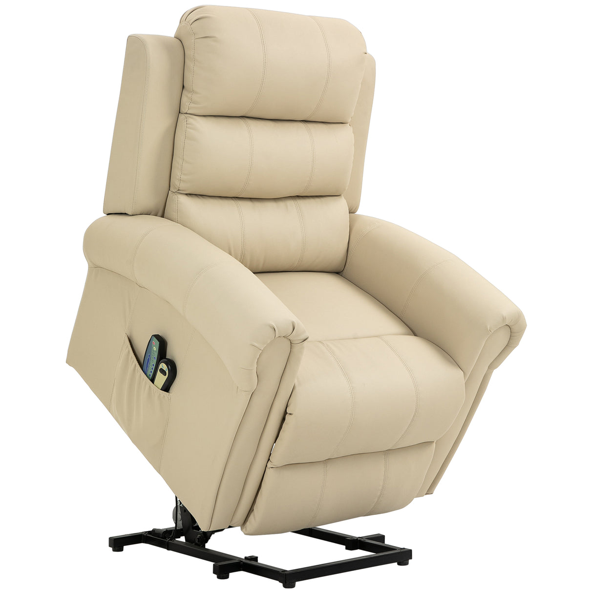 easycomfort easycomfort poltrona relax alzapersona reclinabile con funzione massaggio 98x96x105cm crema