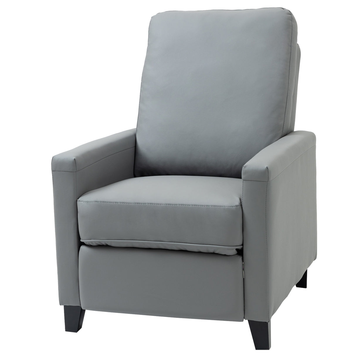 easycomfort easycomfort poltrona relax imbottita e reclinabile manualmente in similpelle 70 5x86x99cm grigio