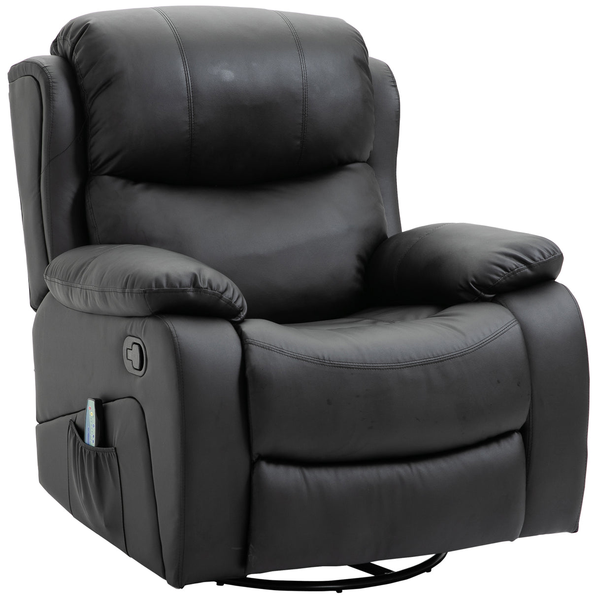 easycomfort easycomfort poltrona relax massaggiante con reclinazione e poggiapiedi 97x92x104cm nero