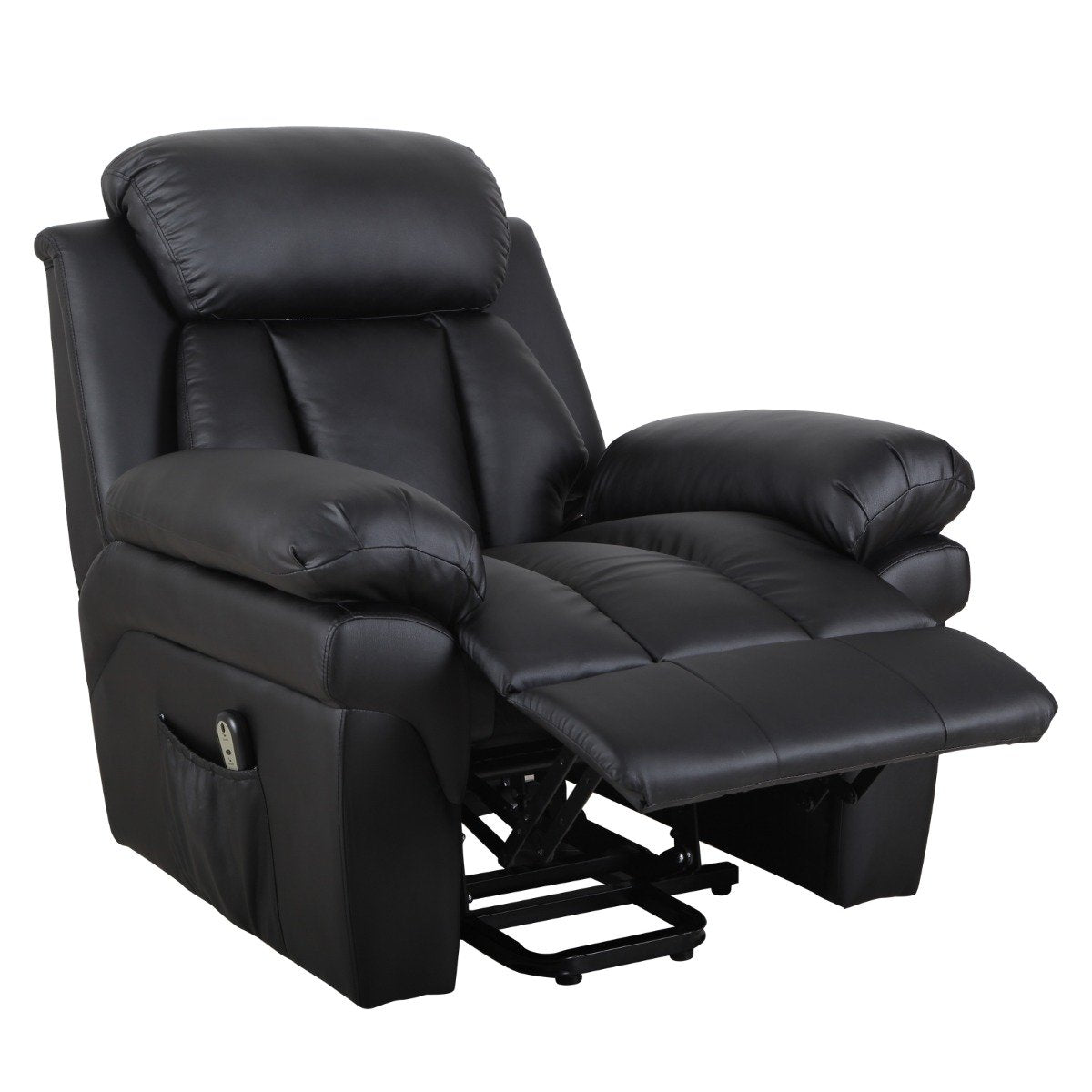 easycomfort easycomfort poltrona relax reclinabile e alzapersona con ruote e telecomando in pelle nera ean 8055776910802