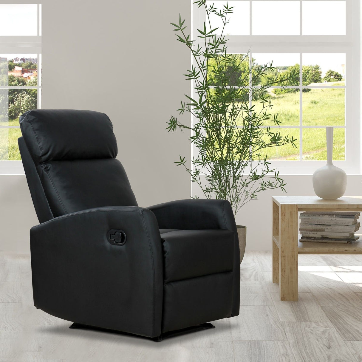 easycomfort easycomfort poltrona relax reclinabile ergonomica in ecopelle 65x92x100cm nero ean 8054144137315