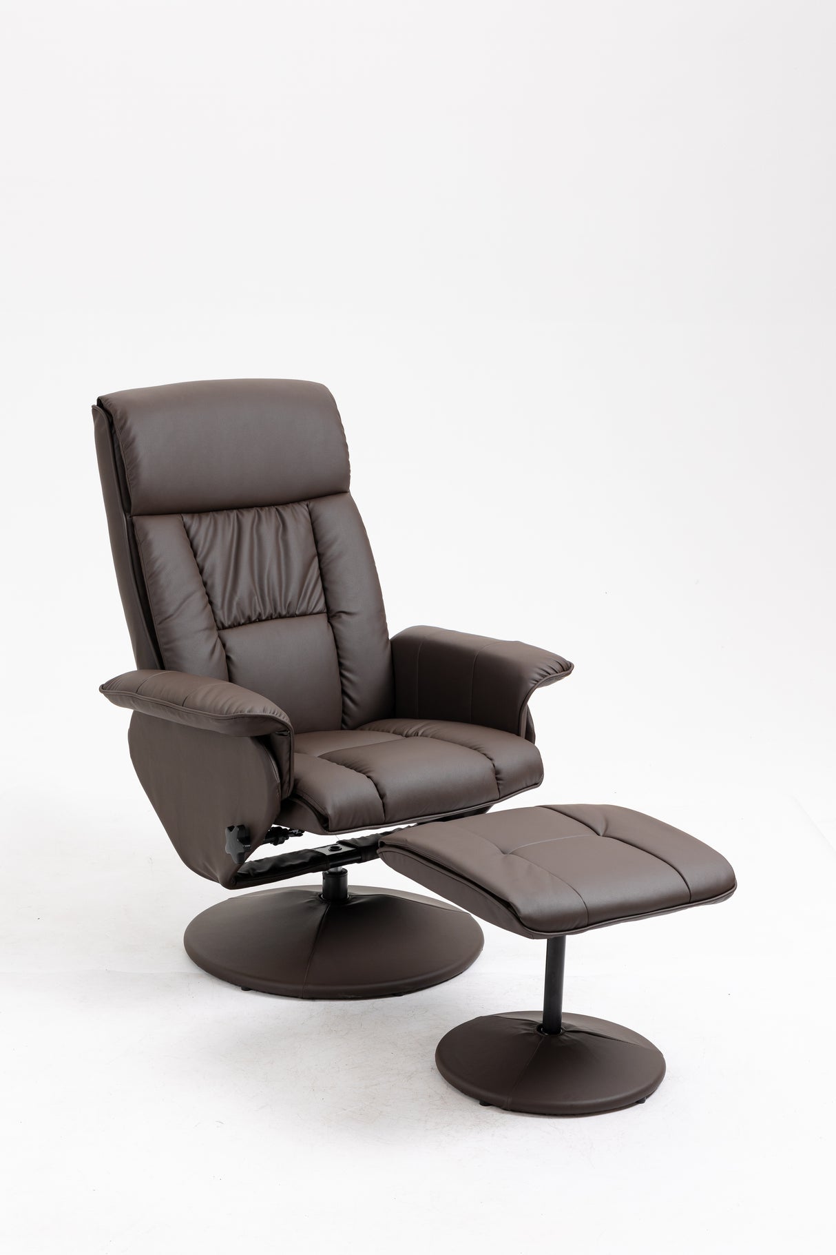 easycomfort easycomfort poltrona relax reclinabile fino 135 con seduta girevole e pouf poggiapiedi 78x84x110cm marrone