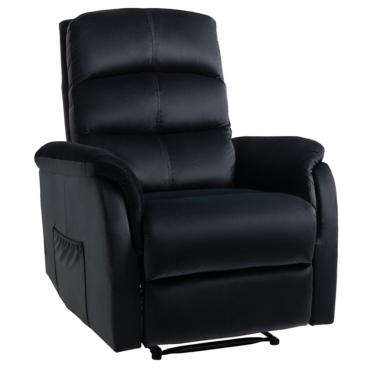 easycomfort easycomfort poltrona relax reclinabile fino a 155 con poggiatesta e poggiapiedi in tessuto 85x95x104cm nero