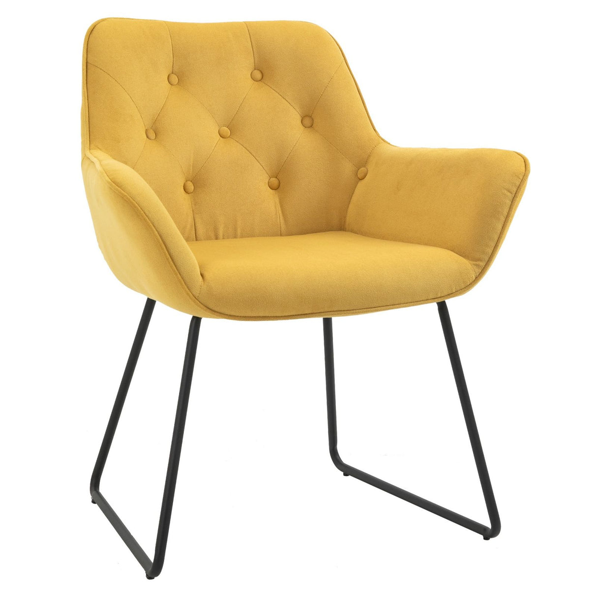 easycomfort easycomfort poltroncina imbottita con rivestimento effetto velluto e base a slitta giallo