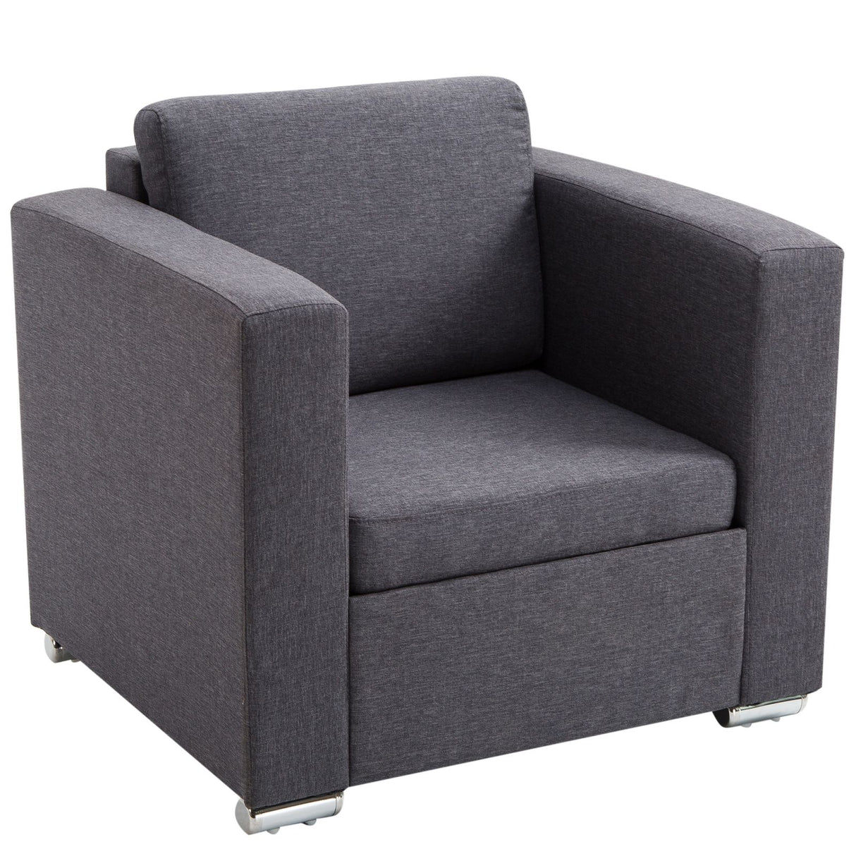 easycomfort easycomfort poltroncina moderna con rivestimento in tessuto grigio scuro 81x73x78cm ean 8055776910871